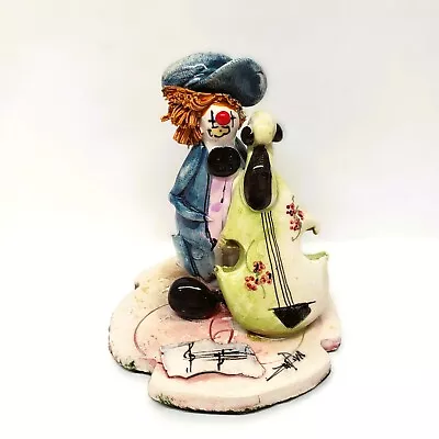 Lino Zampiva Clown Figurine Cello Music Spaghetti Hair Made In Italy Signed 3  • $24.99