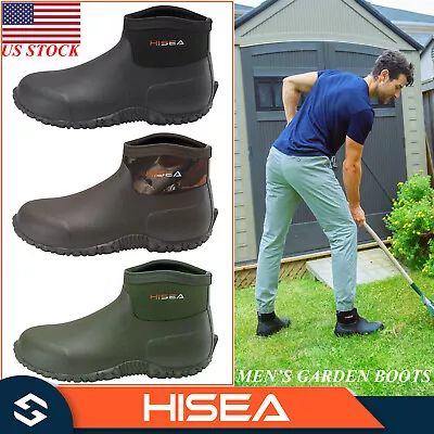 HISEA Men's Garden Boots Waterproof Insulated Chore Working Shoes Mud Rain Boots • $48.99