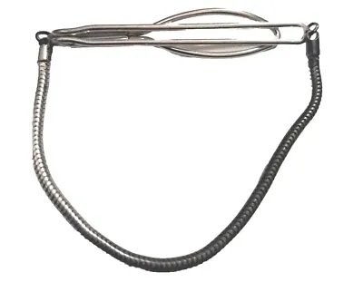 MANLEIGH Vintage Sterling Silver CLASSIC OPEN CHAIN DESIGN Tie Clip Tie Clasp 38 • $17.95