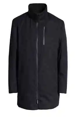 Emporio Armani Mens Black Stand Collar The Matrix Hooded Jacket Parka Zip Out • $142.60