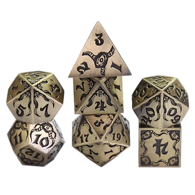$18.83 • Buy 7Pcs Set Metal Dice For-Dungeons & Dragons (DND) RPG Cthulhu Polyhedral Dice I