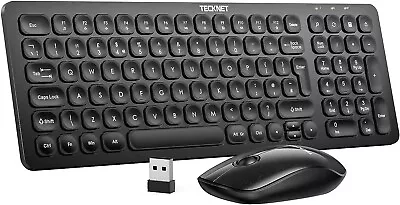 TECKNET Wireless Keyboard And Mouse Set 2.4G Cordless USB TK-KM004 * PC MAC ANRD • £18.49