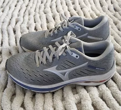 Women's Mizuno Wave Rider 24 Running Shoes Size  8 Grey Lunar Rock 411228.9R0A • $25