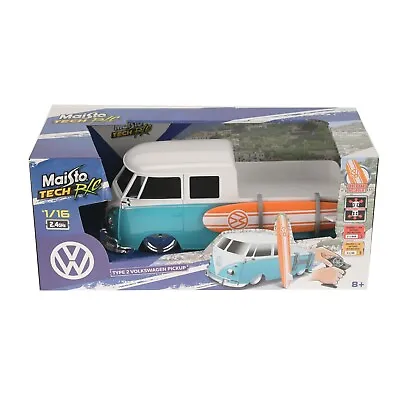 VW Type 2 Bus Double Cab Pick Up With Surfboard 1:16 Scale Remote Control RC • $69.95