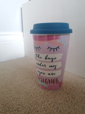 £14 • Buy Ceramic Double Wall Thermal Hot Drink Coffee Tea Travel Mug Cup W/ Silicone Lid