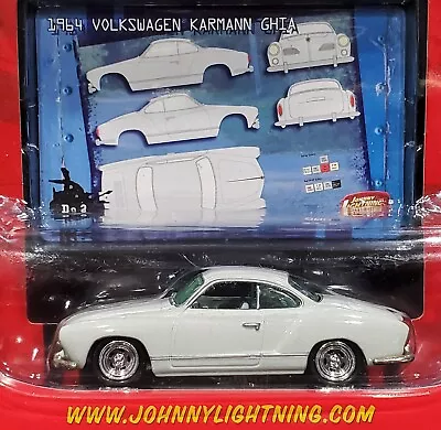 Johnny Lightning 64 1964 VW Volkswagen Karmann Ghia Detailed Collectible Car Wht • $18.99