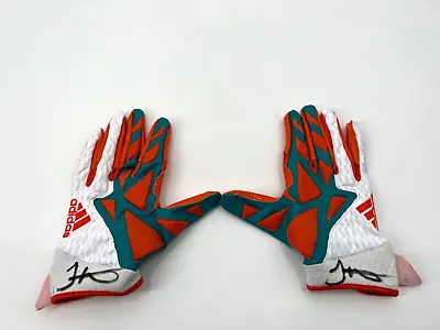 Tyreek Hill Miami Dolphins Signed Team Issued Adidas Orange/white Gloves Bas Coa • $799