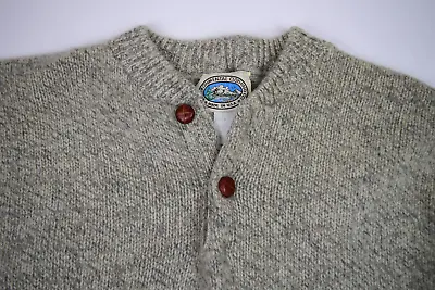 Henley Sweater VTG Environmental Clothing 80s Wool Blend Sweater Size Lg Grunge • $115.11