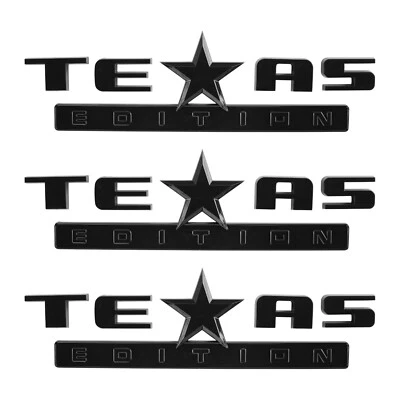 3PCS 3D Texas Edition Emblem Durable ABS Plastic Self-adhesive for Chevy Silverado Sierra Car Truck Auto Universal Decal