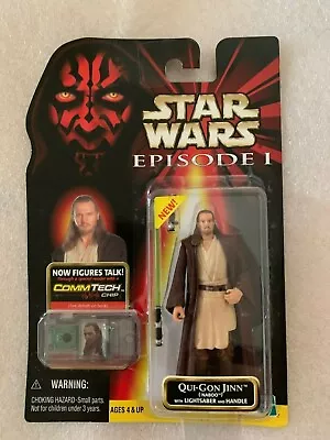 Star Wars Episode 1 Qui-Gon Jinn With Commtech Chip • $29.95