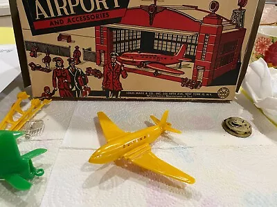 Marx Model Airport Airplane Yellow Hard To Find These • $60