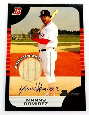 2005 Bowman Baseball Manny Ramirez #130 GU Bat Relic Card Boston Red Sox MLB • $5.99