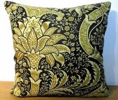 Liberty William Morris Indian Black Gold & Velvet Fabric Arts Cushion Cover • £29.50