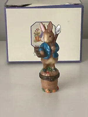 PHB Porcelain Hinged Trinket Box Midwest Cannon Beatrix Potter Peter Rabbit • $80