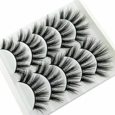 UK 5 Pairs 3D Fake Eyelashes Long Thick Natural False Eye Lashes Set Mink Makeup • £2.99