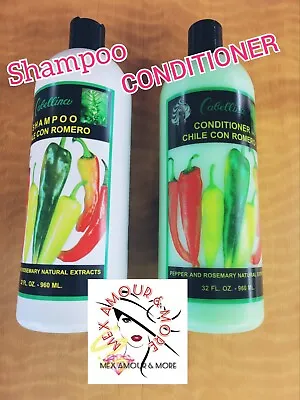 2x Cabellina Shampoo Conditioner Chile Con Romero Pepper Rosemary Natural 32 Oz❤ • $29.99