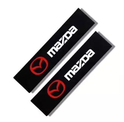 2x Car Seat Belt Covers Featuring The Mazda Wording And Logo • $21.99