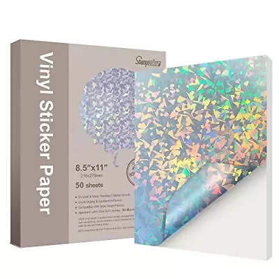 Printable Vinyl Sticker Paper 50 Sheets Holographic Waterproof Decal PaperSe... • $29.86