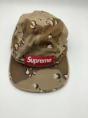 Supreme Side Zip Camp Cap Desert Camo 5 Panel Fall/Winter 2017 • $78