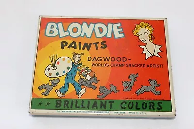 Vintage Child's Tin Litho Toy Paint Box Watercolor Blondie Dagwood Cartoon • $35.99