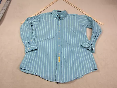 $17.95 • Buy BD Baggies Shirt Mens Medium 15-15.5 32-33 Blue White Stripes Button Up Collar