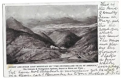 Eldora CO Colorado 1906 Postcard Colorado And NW Railroad Switzerland Trail • $7.50