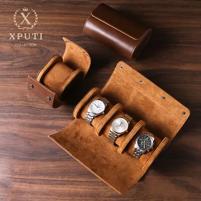 $36.99 • Buy Travel Watch Storage Box Portable Vintage Leather Watch Roll Display Case Pouch