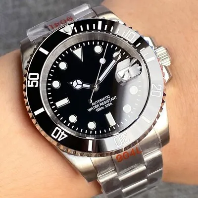 40mm Tandorio Black Dial Sapphire Glass Japan NH35A Automatic Mens Wrist Watch • $59.99