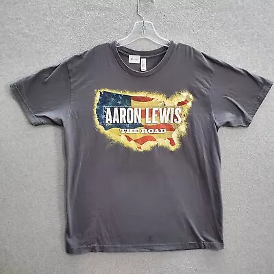 Aaron Lewis Men T-Shirt XL Gray The Road Tour Graphic American Country READ • $16.91