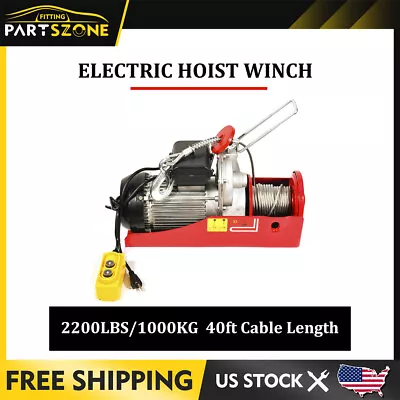 Electric Hoist Crane Overhead Garage Winch Remote Control Auto Lift 1000KG 1600W • $172.99
