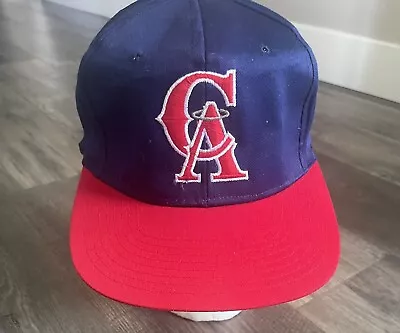 Vintage California Angels Snapback Hat Logo 7 Blue 90s NEVER WORN • $34.99