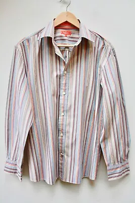 FACONNABLE Men's Shirt Striped Cotton Small. Perfect Condition • £15