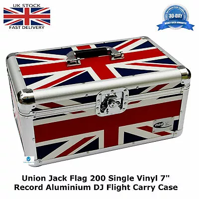 1 NEO UNION JACK Storage DJ Flight Carry Case For 200 Singles 45 Vinyl 7  Record • £51.49