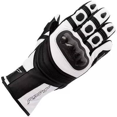 RST Sport Mid CE Waterproof Leather Gloves Motorbike Motorcycle White / Black • £56.24