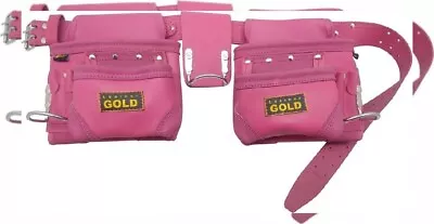 Leather Gold Tool Belt For Women | Pink I Adjustable I Super Cute & Heavy Duty • $79.99