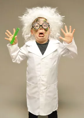 £21.99 • Buy Childrens Mad Scientist White Lab Coat Kids Fancy Dress Costume