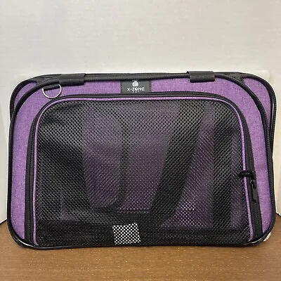 X-ZONE PET Airline Approved Soft-Sided Pet Travel Carrier Purple Dogs And Cats M • $29.99