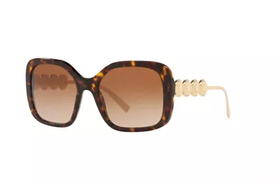 $299.95 • Buy New VERSACE Medusa Medallion Havana Oversized Square Sunglasses VE 4375 108/13