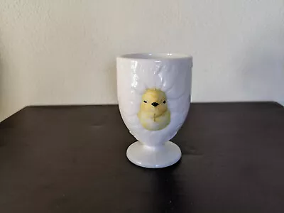Vintage Westmoreland White Milk Glass Hatching Baby Chick Egg Cup • $5