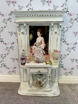 Dolls House 1/2 Scale Shabby Chic Ladies Washstand With Ornaments. • £29