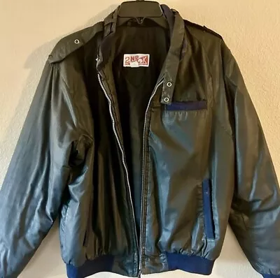 Rare 80s Jacket Retro 2nd Look Black Bomber Jacket Punk 3M Thinsulate Mens Large • $32