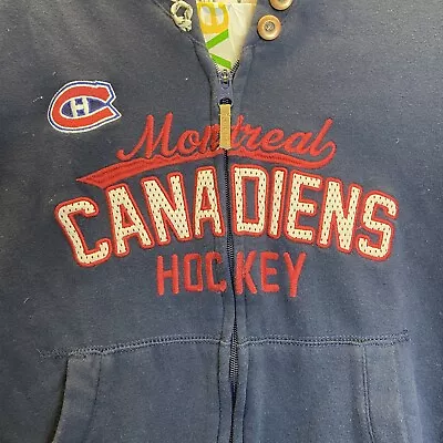 CCM Hockey Montreal Canadians Womens Full Zip Fleece Jacket Blue L Nice • $22.08