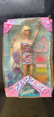  NRFB Vintage 1997 Bead Blast Barbie Doll 18888 Mattel Blonde Hair Tool 1990s • $59