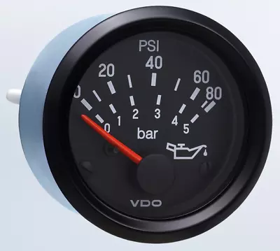 VDO 350-934 Cockpit Intl. Series 80PSI Oil Pressure Gauge  LAST ONE... HURRY!!! • $79