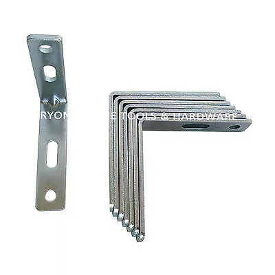 80/150PCS 65mm Angle Bracket L Corner Brace Shelf Support Zinc-Plated Heavy Duty • $50