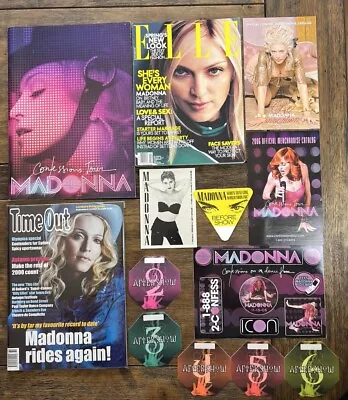 Madonna Tour Book Passes Postcard Sticker Promo Lot • $50