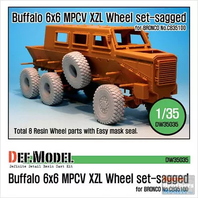 DEFDW35035 1:35 DEF Model Buffalo 6x6 MPCV Mich. XZL Sagged Wheel (BNC Kit) • $37.99