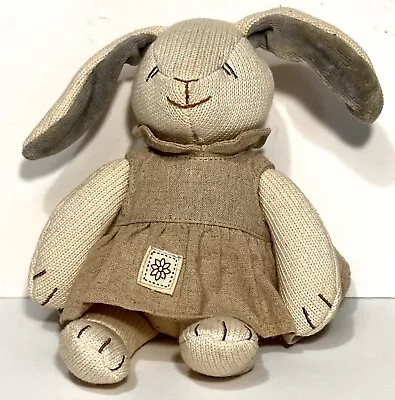 MiYim Simply Organic Bunny Rabbit Cream Knit Tan Dress Stuffed Animal 2008 9  • $20