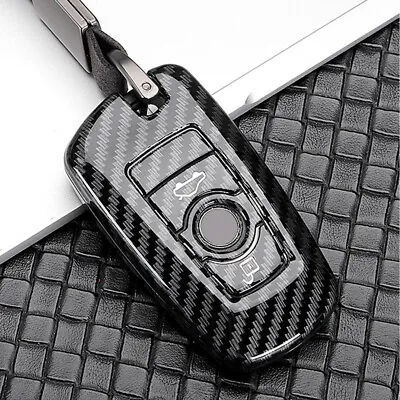 For BMW 4 Button Carbon Fiber Smart Car Key Case Cover Fob Holder Accessories • $9.99