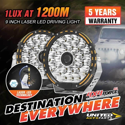 $265 • Buy 9 Inch Laser LED Driving Spot Lights Round Offroad SUV 4x4 Truck Headlights